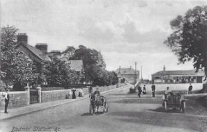 A distant view of the barracks and Bodmin General Station in the 1900's