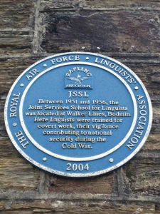 A Plaque outside the museum informing people of the School for Linguists between 1951-56