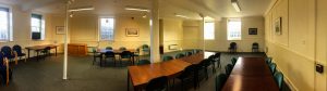 A panoramic view of a large meeting room