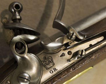 Close up of a Gun's firing mechanism