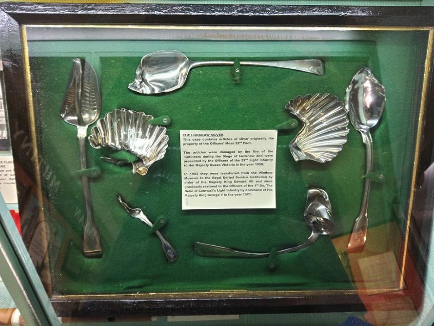The Lucknow Silver on display at Cornwall's Regimental Museum