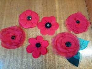 A selection of Poppies created for Cornwall's Regimental Museum's Handmade Poppy Project