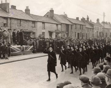 The WVS (Women’s Volunteer Service) parading at Bodmin in 1939.