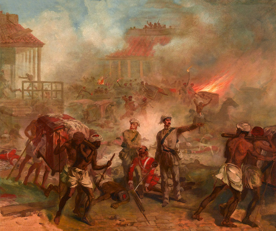 Oil on canvas, by Louis William Desanges, 1860 (c)._The Siege of Lucknow, The Indian Mutiny 1857